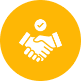 Handshake icon with checkmark