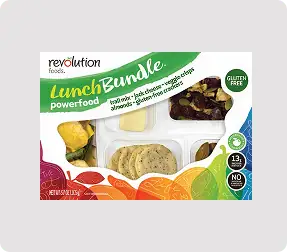 Lunch Bundle powerfood packaging, gluten-free label.